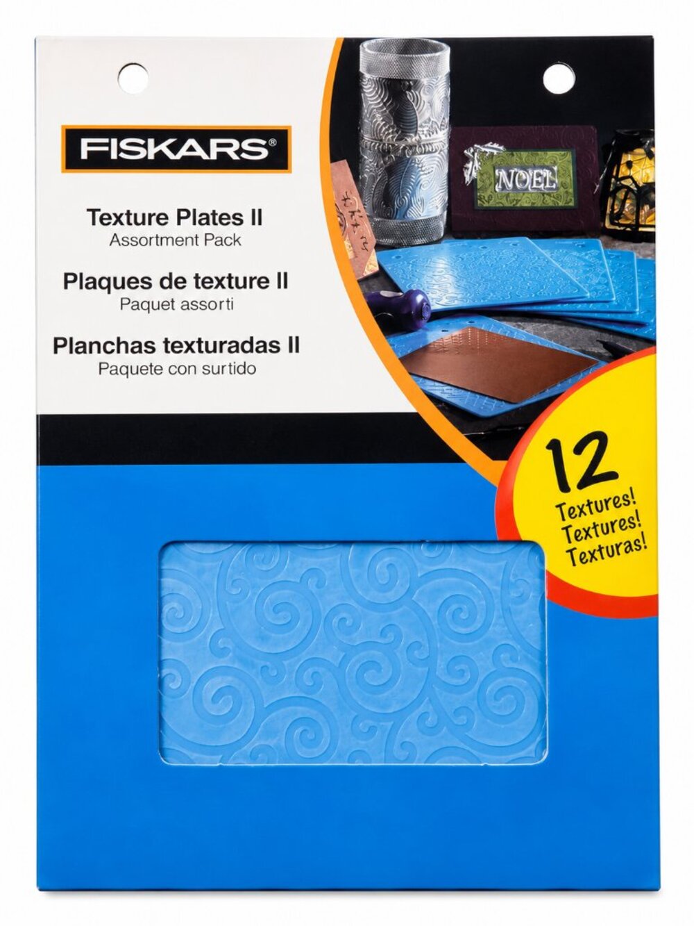 NEW in BOX Fiskars TEXTURE PLATES ASSORTMENT PACK- 12 textures included